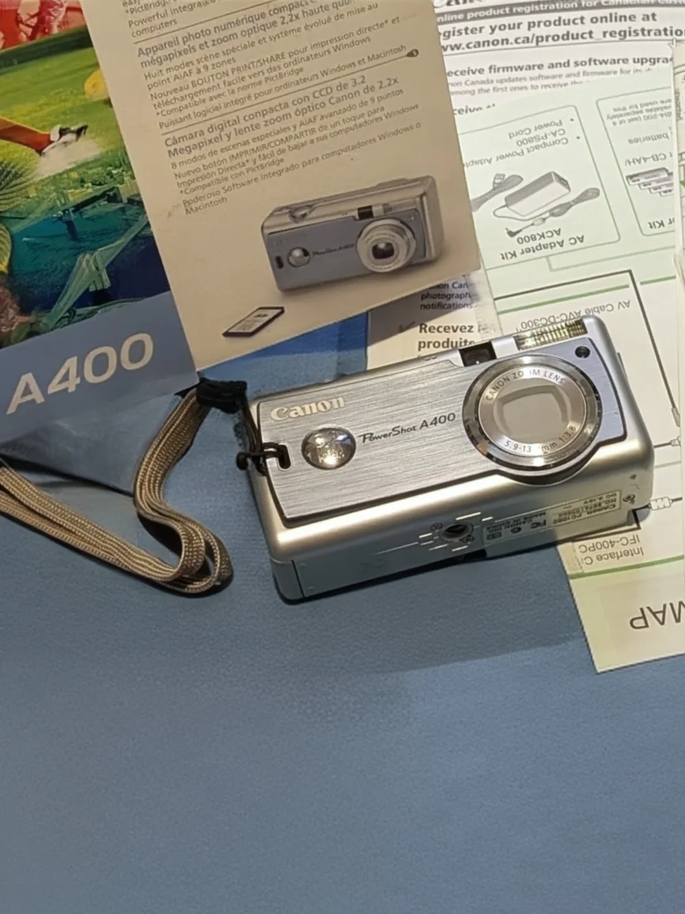 Canon PowerShot A400 Compact Digital Camera in Silver with Wrist Strap